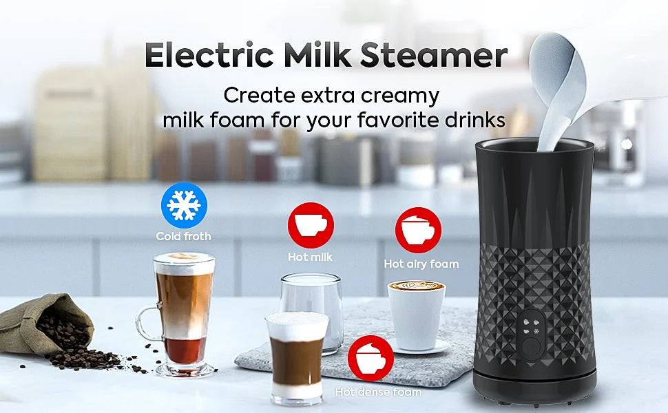 Fully Automatic Milk Frother Electric Hot and Cold for Making Latte Cappuccino Coffee Frothing Foamer Kitchen Appliances 400W