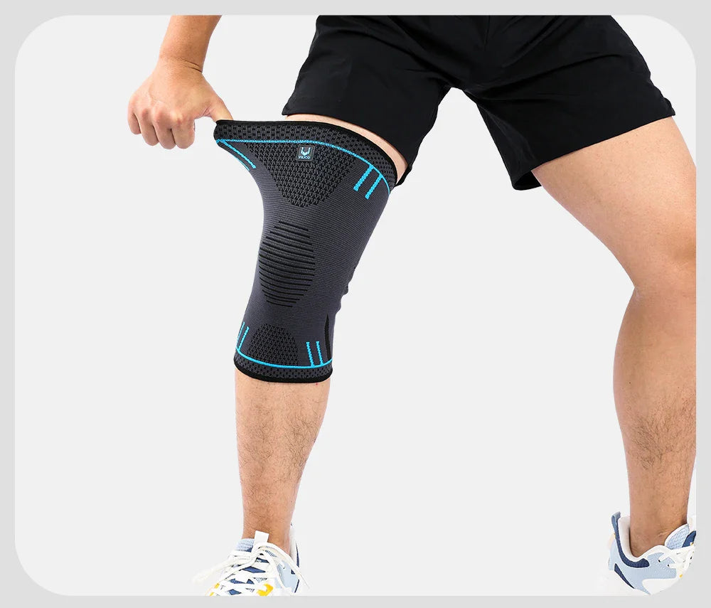 Compression Knee Support Sleeve - Elastic Breathable Brace for Sports Basketball Running Gym