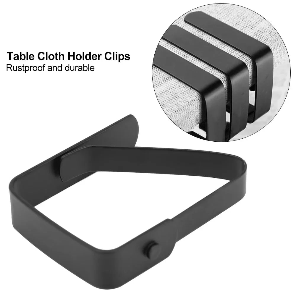 Tablecloth Clips 4Pcs - Stainless Steel Anti-Slip Table Cloth Holder Clamps for Outdoor Picnic
