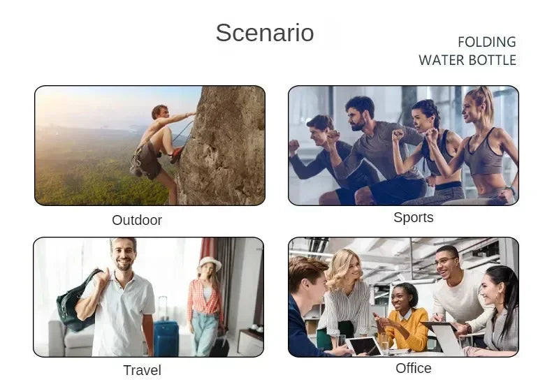 New Portable Silicone Water Bottle Retractable Folding Coffee Bottle Cups E Outdoor Travel Tools Collapsible Sport Bottles