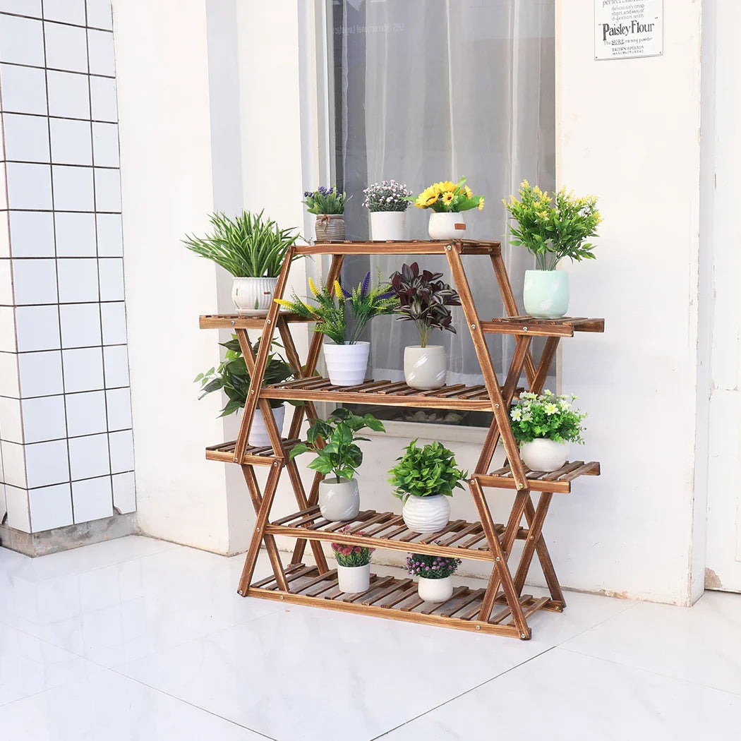 Extra Large Wood Flower Rack, 8 Tier Plant Stand, Bonsai Shelf, Display Rack, Indoor and Outdoor