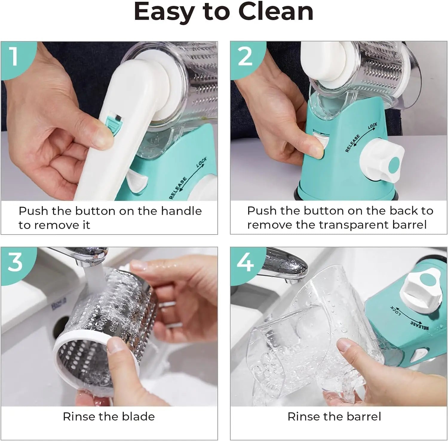 Manual Rotary Cheese Grater Shredder Kitchen Mandoline Vegetable Slicer with 3 Replaceable Stainless Steel Drum Blades YY001