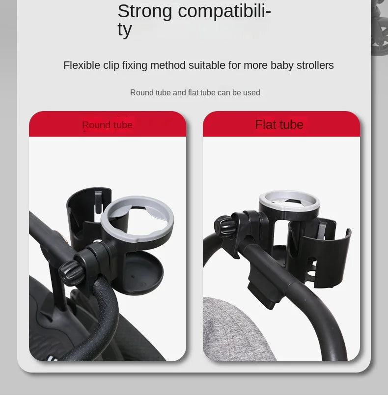 Stroller Cup Holder Phone Support Milk Bottle Drink Cup Holder Conversion 2 Cups for Universal Pram Baby Stroller Accessories