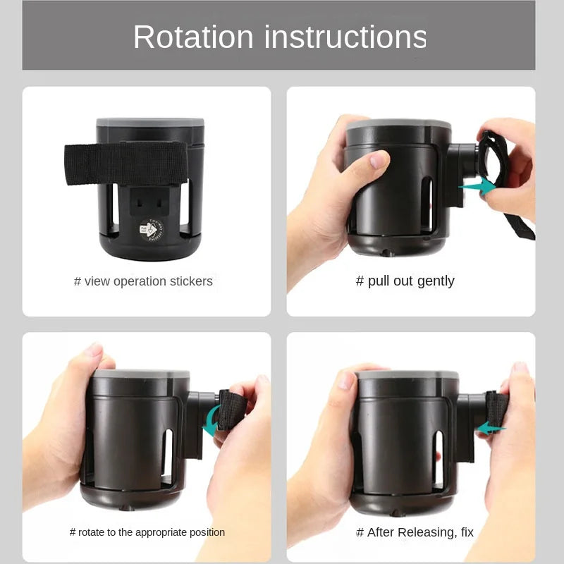 Stroller Cup Holder Phone Support Milk Bottle Drink Cup Holder Conversion 2 Cups for Universal Pram Baby Stroller Accessories
