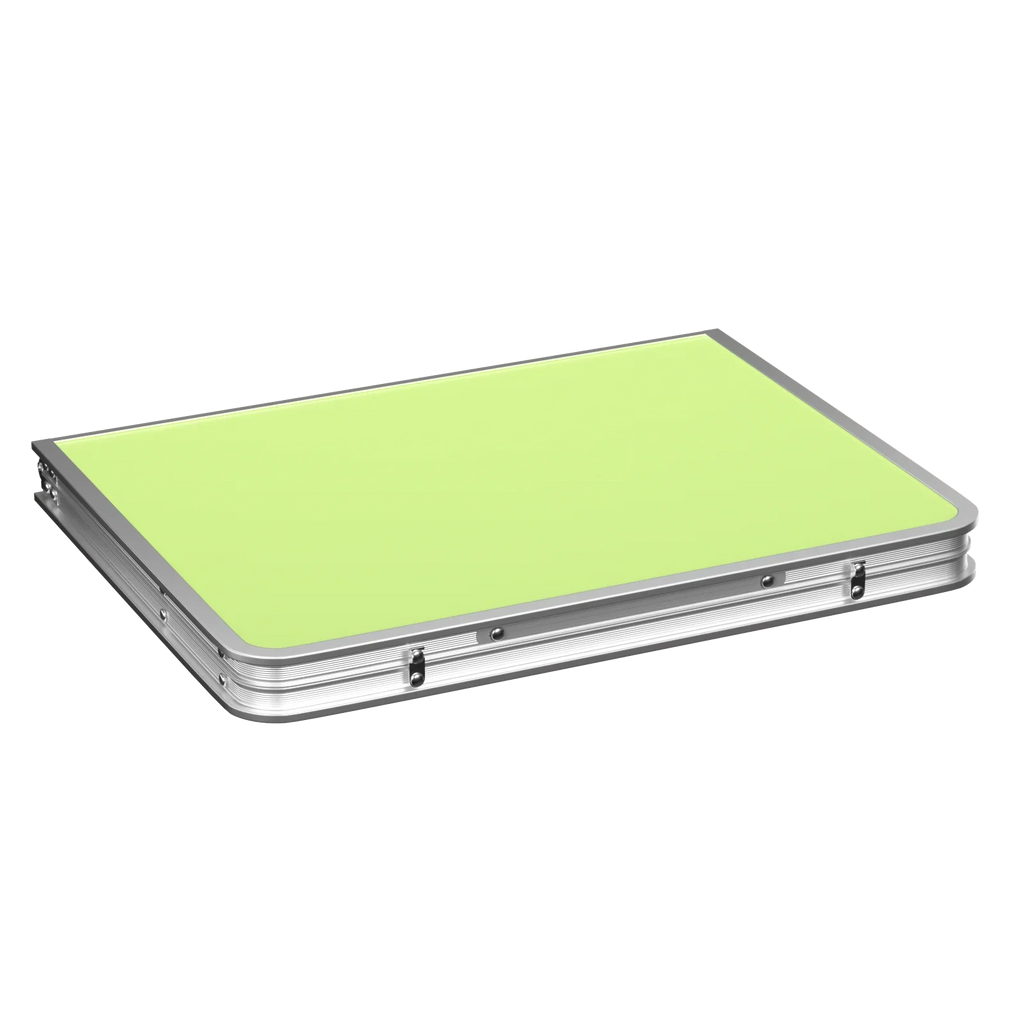 Mini Folding Picnic Table with Carry Handle, Aluminum Frame, Laptop Table for Sofa Bed Couch Floor, 60x40x24cm, Green/White