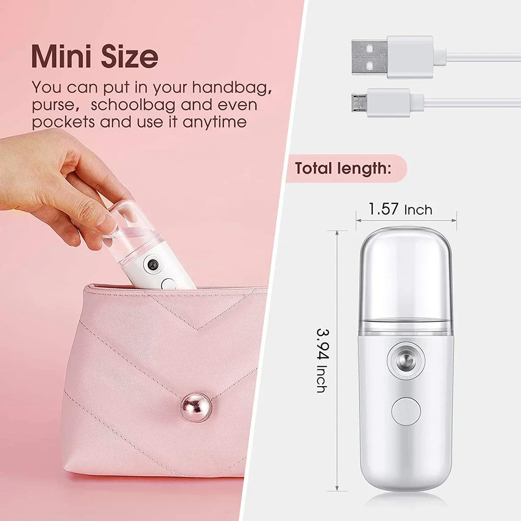 USB Portable 30ml Mini Nano Mist Sprayer Face Spray Facial Steamer Moisturizing Air Humidifier Skin Care Beauty Instruments