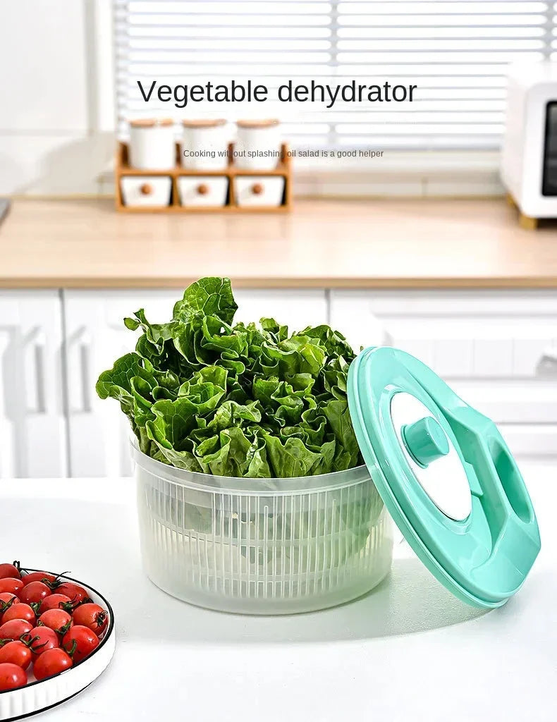 Vegetables Salad Spinner Lettuce Leaf Vegetable Dehydrator Greens Washer Dryer Drainer Crisper Strainer For Washing Drying Leafy