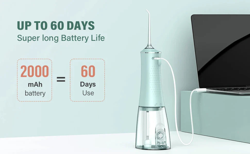 Sejoy Water Dental Flosser Portable Teeth Picks 6 Jets 4 Modes Cordless Oral Irrigator Rechargeable IPX7 Teeth Cleaner