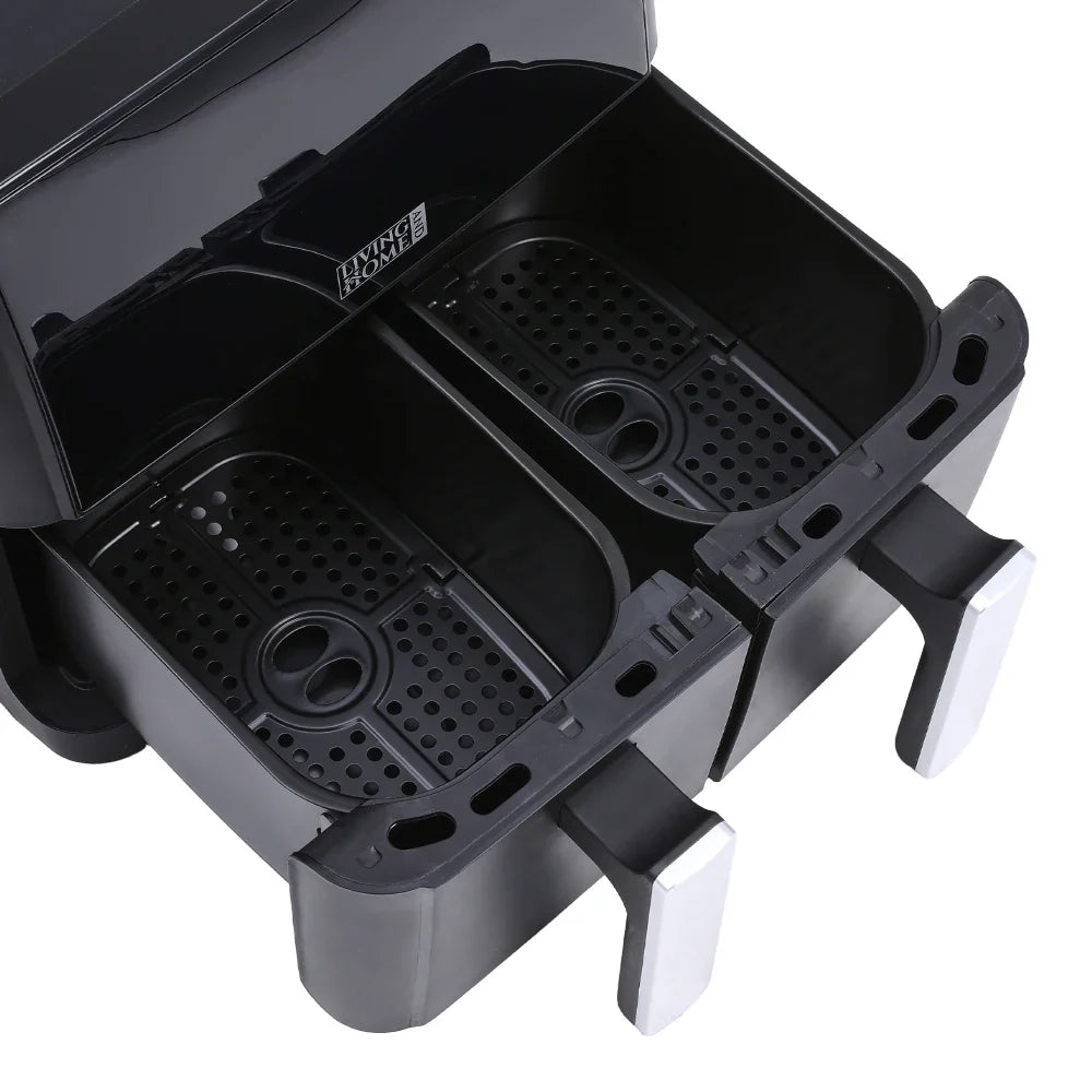 KOMORE 8L 1700W Touch Screen Dual Basket Air Fryer 80°C-200°C Adjustable Temperature & 30min Timer Setting &Automatic Shutoff