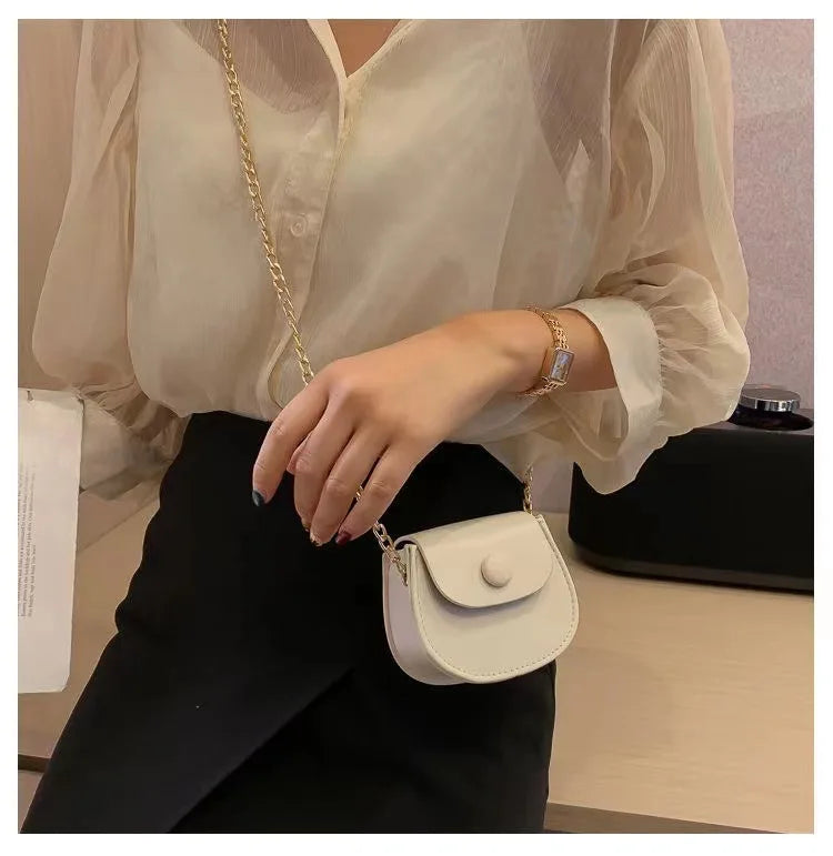 Fashion Kids Children PU Leather Shoulder Bag Lovely Baby Girls Mini Chain Coin Purse Cute Princess Crossbody Bags Small Wallet