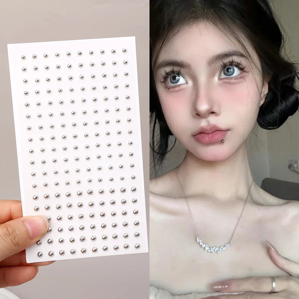 180 PC Non Piercing Lip Nails Sticker Selfadhesive Waterproof Reusable Fake Lip Nail Eyebrow Nose Ring Body Belly Button Jewelry