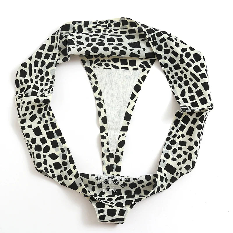 Giczi 3PCS/Set Women's Panties Fashion Leopard Thongs Woman Seamless Underwear Sexy Lingerie Breathable Cozy G-String Hot T-Back