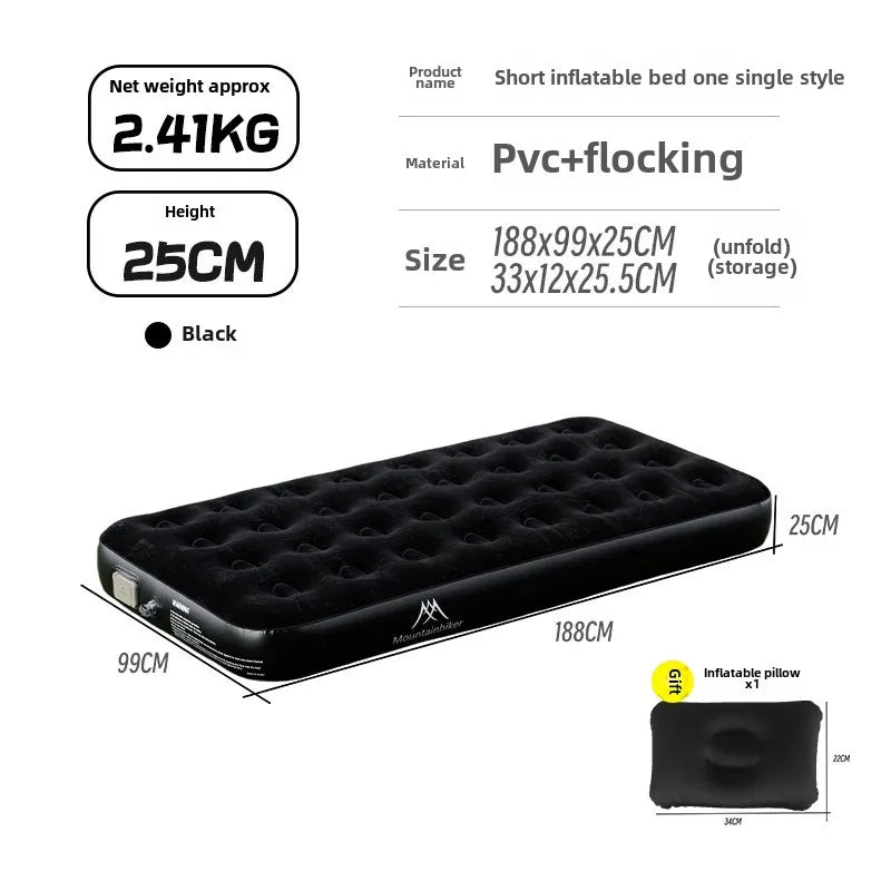 MOUNTAINHIKER 2025 Interior Air Mattress Glamping Mats PVC Inflatable Sleeping Mattress 1/3 Person Camping Bed Mat Built-in Pump