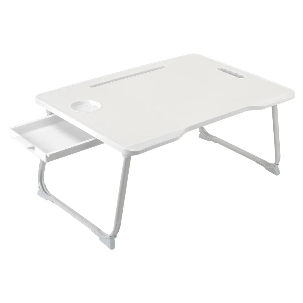 Foldable portable laptop bed desk with drawer for laptop, 60cmW x 42cmD x 28cmH