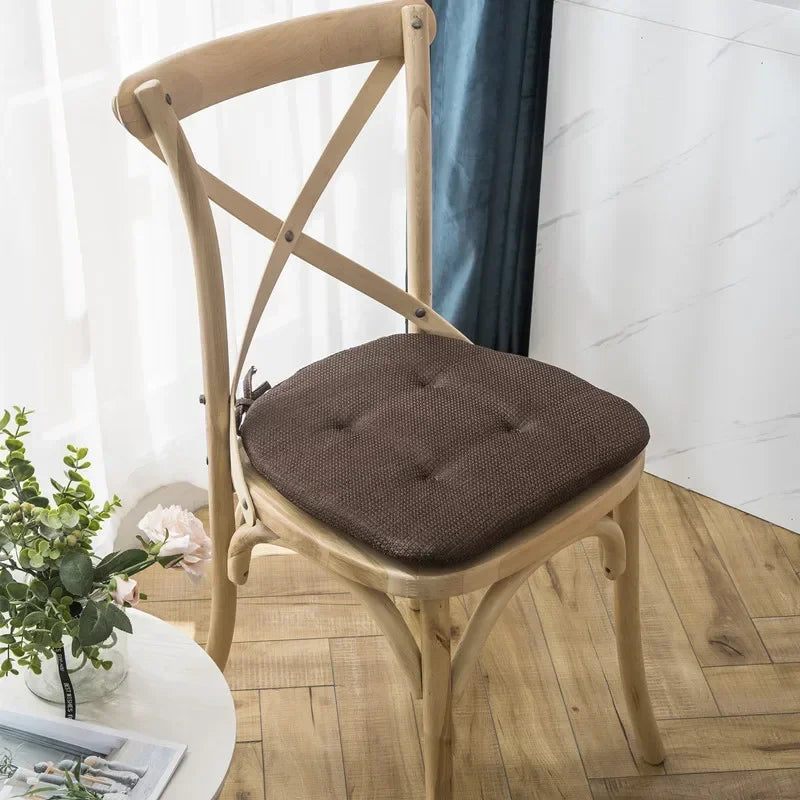 Summer Breathable Cushion Four-Nail Anti-Slip Chair Cushion Classroom Living Room Chair Season Nordic Solid Color Cushion