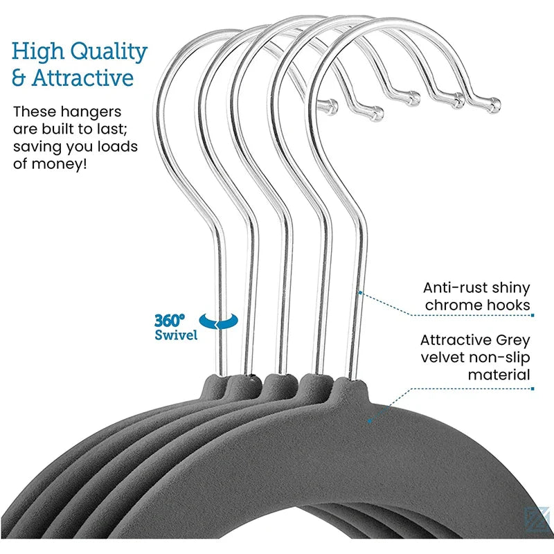 10pcs Flocking Clothes HangersThin High Quality Suits for Clothes Jackets Shirts Pants Coats Home Organizer organizador de ropa