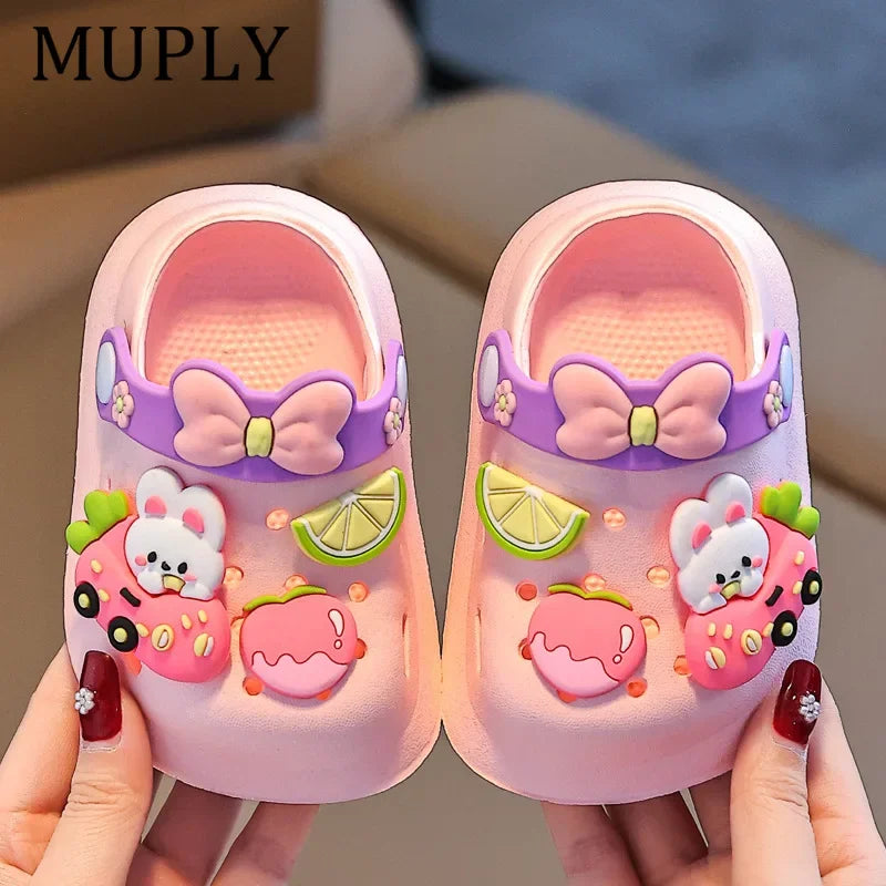 Summer Children Garden Clogs Shoes Boys&Girls Beach Sandal Kids Lightweight Breathable Cute Cartoon Slip Baby Slippers