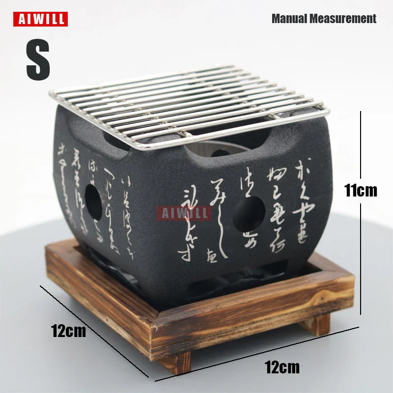 AIWILL Portable BBQ Grill Korean Food Carbon Furnace Barbecue Stove Charcoal Cooking Oven Household Outdoor Reusable Grill Box