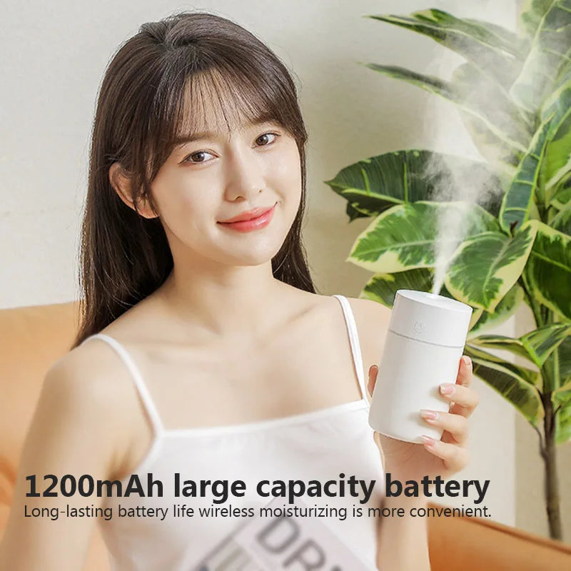 Colorful Portable Air Humidifier USB Rechargeable Wireless Home Car Mini Air Atomizer Aroma humidificador Essential Oil Diffuser