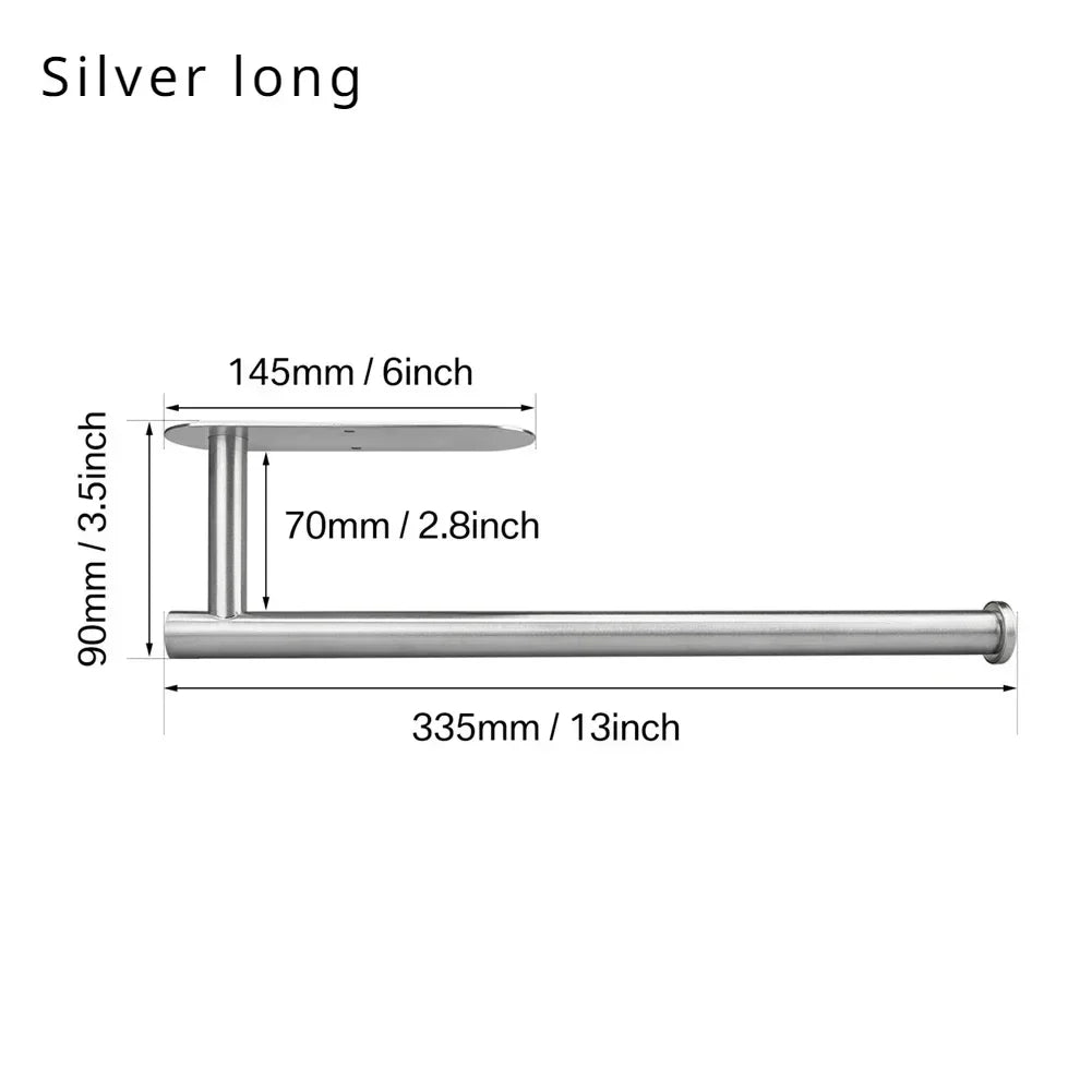 Adhesive Toilet Roll Paper Holder Organizer Wall Mount Storage Stand Kitchen Bathroom No Drill Tissue Towel Dispenser Stainless