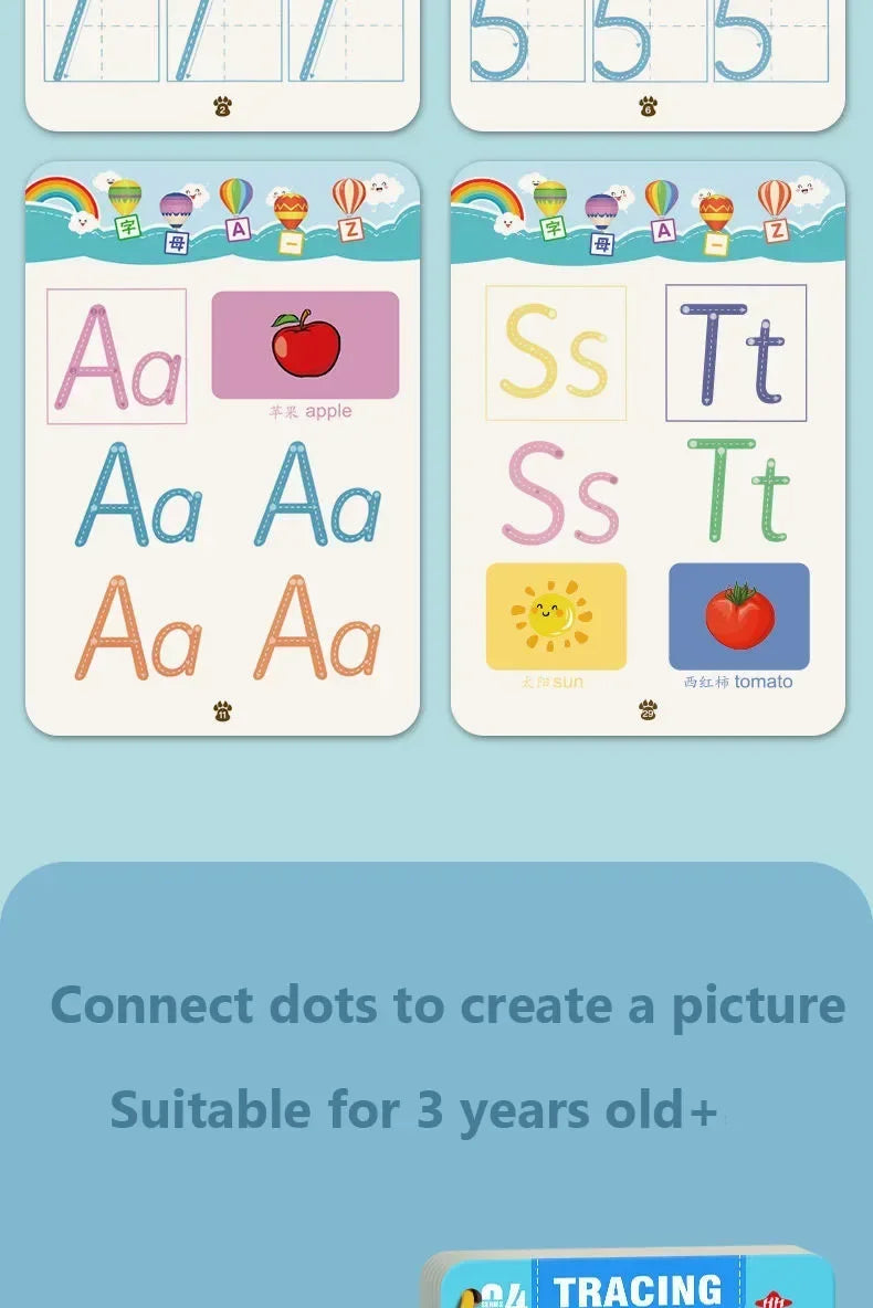 Magical Tracing Workbook Educational Montessori Books for Children Pen Control Training Reusable Calligraphy Copybook for Kids