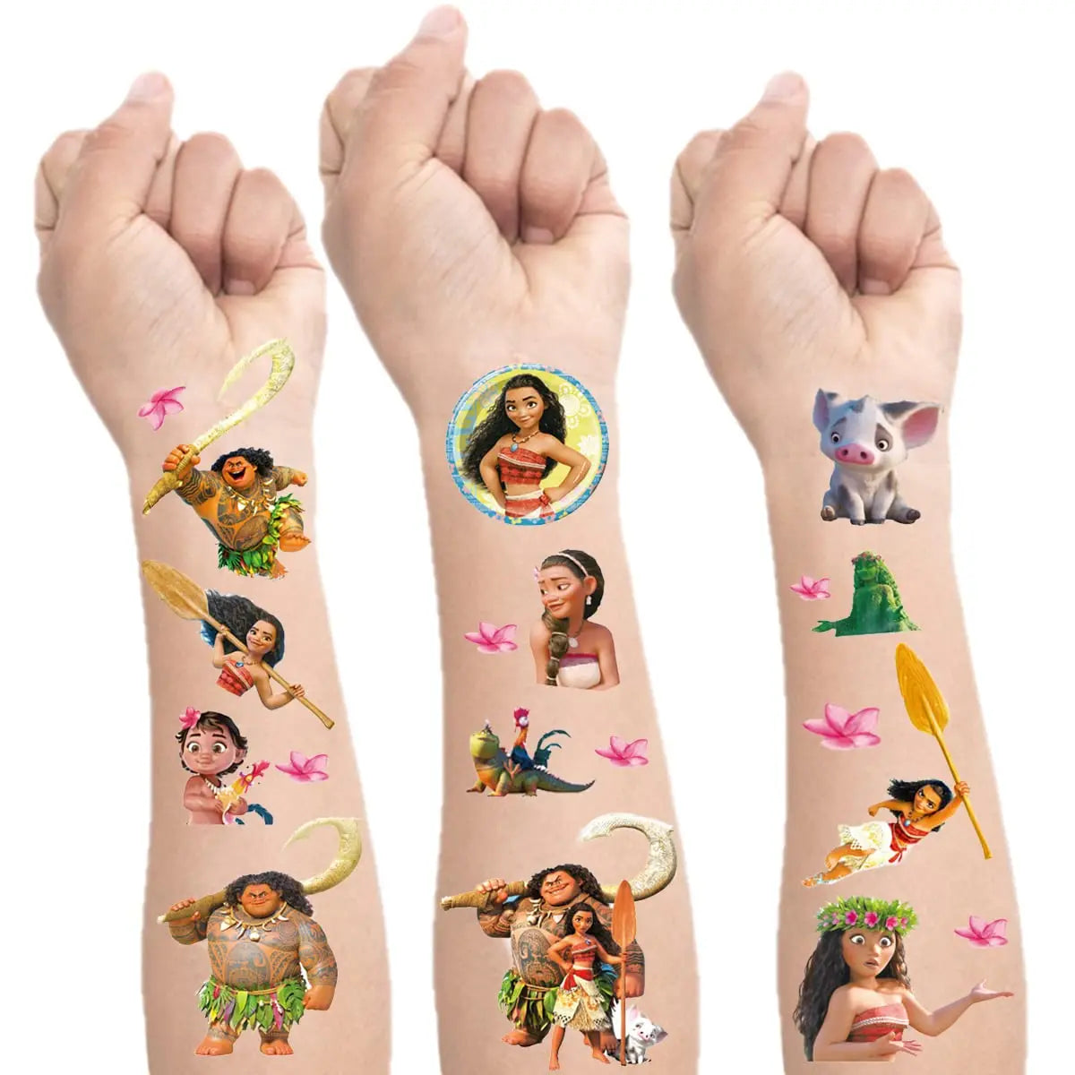 Moana Maui Simea Temporary Tattoo Stickers Party Favors Gifts Goodie Bag Fillers for Kids Birthday Party Supplies Baby Shower