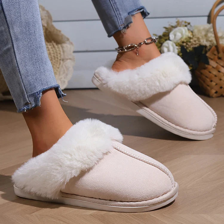 Furry Home Slippers Women 2024 Winter Designer Shoes Ladies Flats Casual Warm Plush House Fur Slides Couple Footwear Large Size