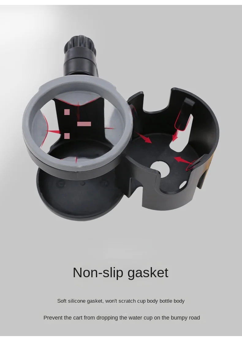 Stroller Cup Holder Phone Support Milk Bottle Drink Cup Holder Conversion 2 Cups for Universal Pram Baby Stroller Accessories