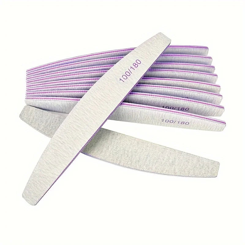 50Pcs Nail Art Files 100/180 Nails Accessoires Gel Nail Polish Polishing Pedicure Manicure Buffers Nail Care Tools lime a ongle