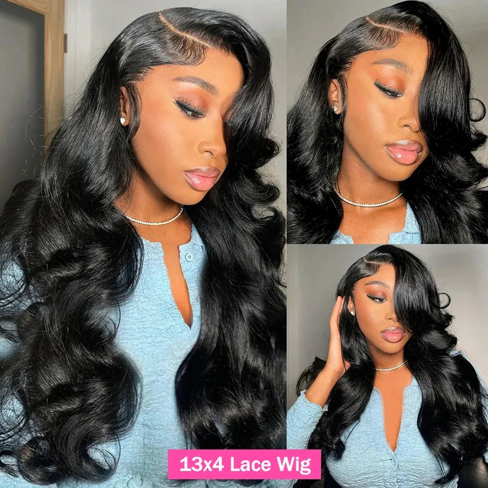 Body Wave 13x4 Lace Front Wigs Human Hair 13x6 Transparent Lace Frontal Wigs Human Hair PrePlucked 4x4 Lace Wigs For Women Bling