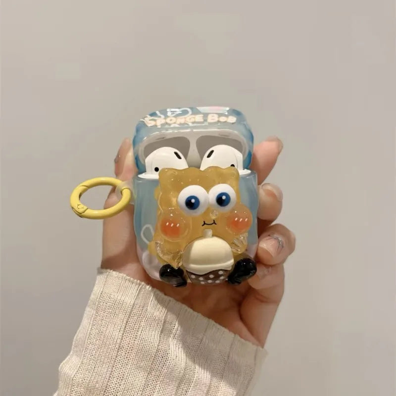 Cute Cartoon Earphone Case for Apple AirPods 4 Case Fresh Candy Color Case for Airpods 1 2 3 Pro Pro2 Protective Cover with Hook