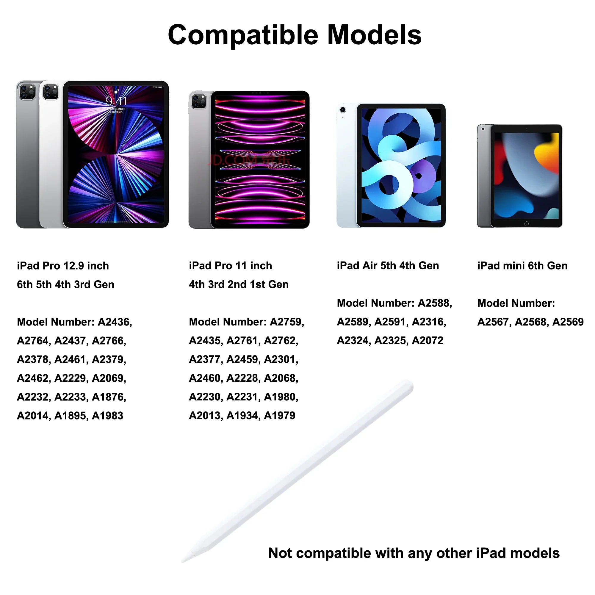 iPad Pencil 2nd Generation Magnetic Wireless Charging Stylus iPad Air/Pro/Mini