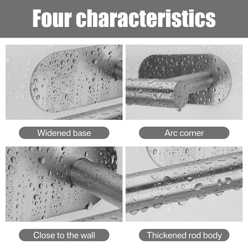 Adhesive Toilet Roll Paper Holder Organizer Wall Mount Storage Stand Kitchen Bathroom No Drill Tissue Towel Dispenser Stainless