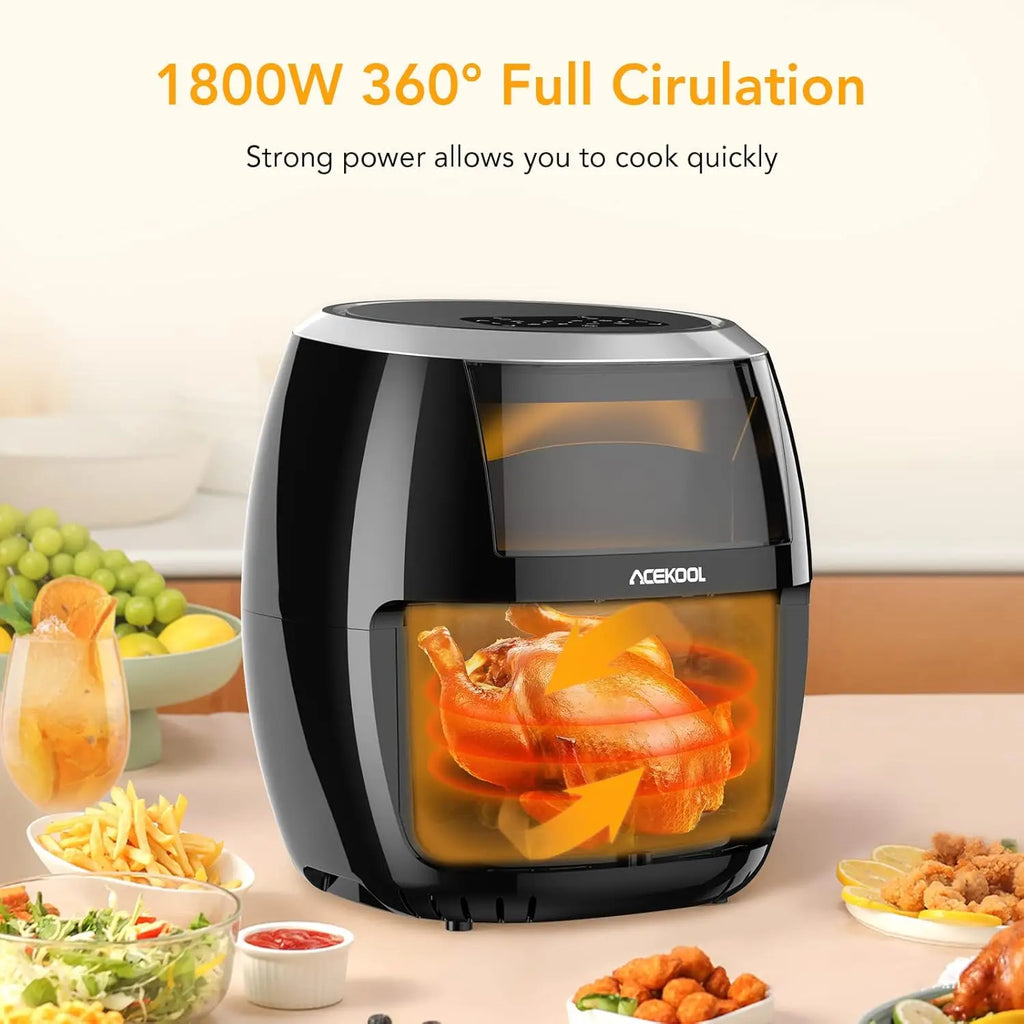 Air Fryer Oven Digital Large 7.7L Rapid Air Circulation,Air Fryers With Touch Screen Viewable Window Dishwasher Safe Accessories