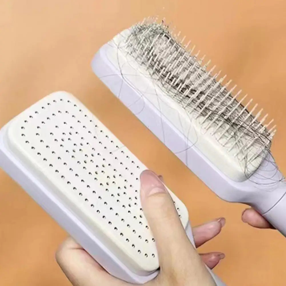 Large Massage Comb One-Key Self Cleaning Hair Brush Anti-static Scalp Massage Hair Comb Women Hairdressing Telescopic Comb