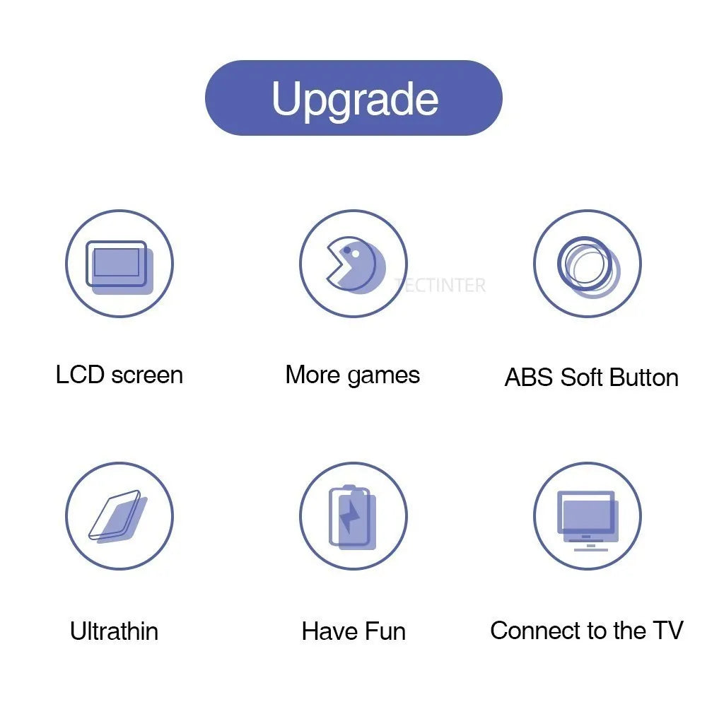 TECTINTER Video Game Console Mini Portable Retro TV Handheld Game Player Built-in 500 Games LCD Screen AV Output Support 2 Play