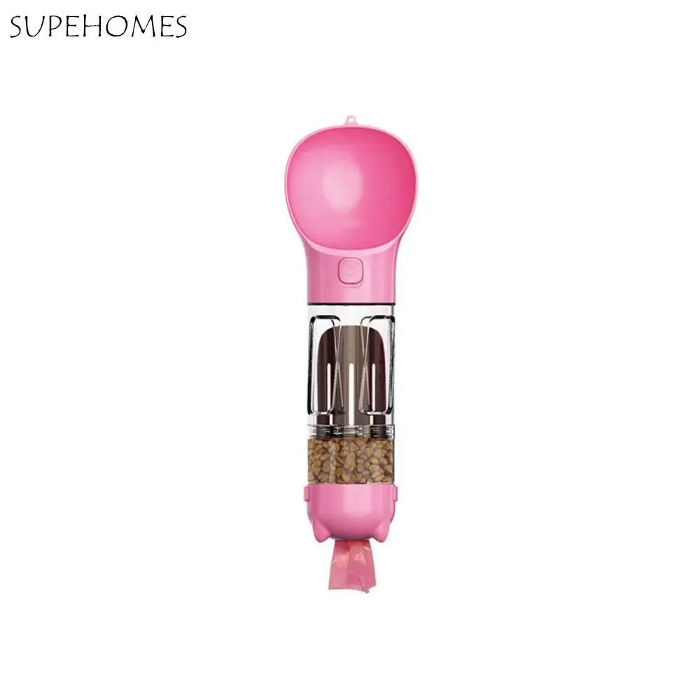 300/500ml Pet Water Food Dispenser 3 in 1 Leak Proof Pet Dog Water Bottle with Trash Bag Box and Shovel Dog Food Feeder Cat