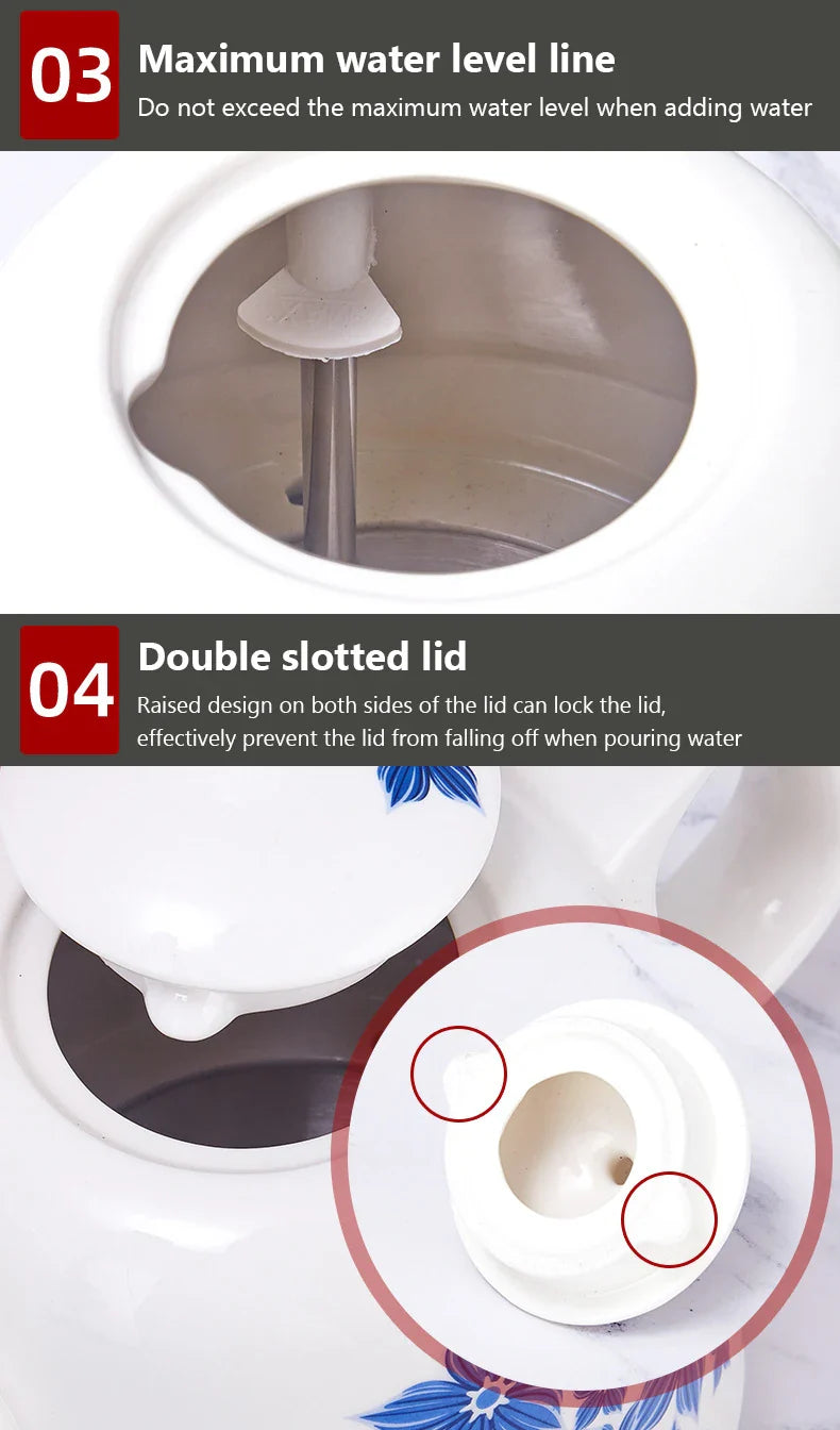 1.5L Electric Ceramic Kettle Water Boiler Water Heating Device Teapot Porcelain Kettle Automatic Power Off 220V Anti-dry burning