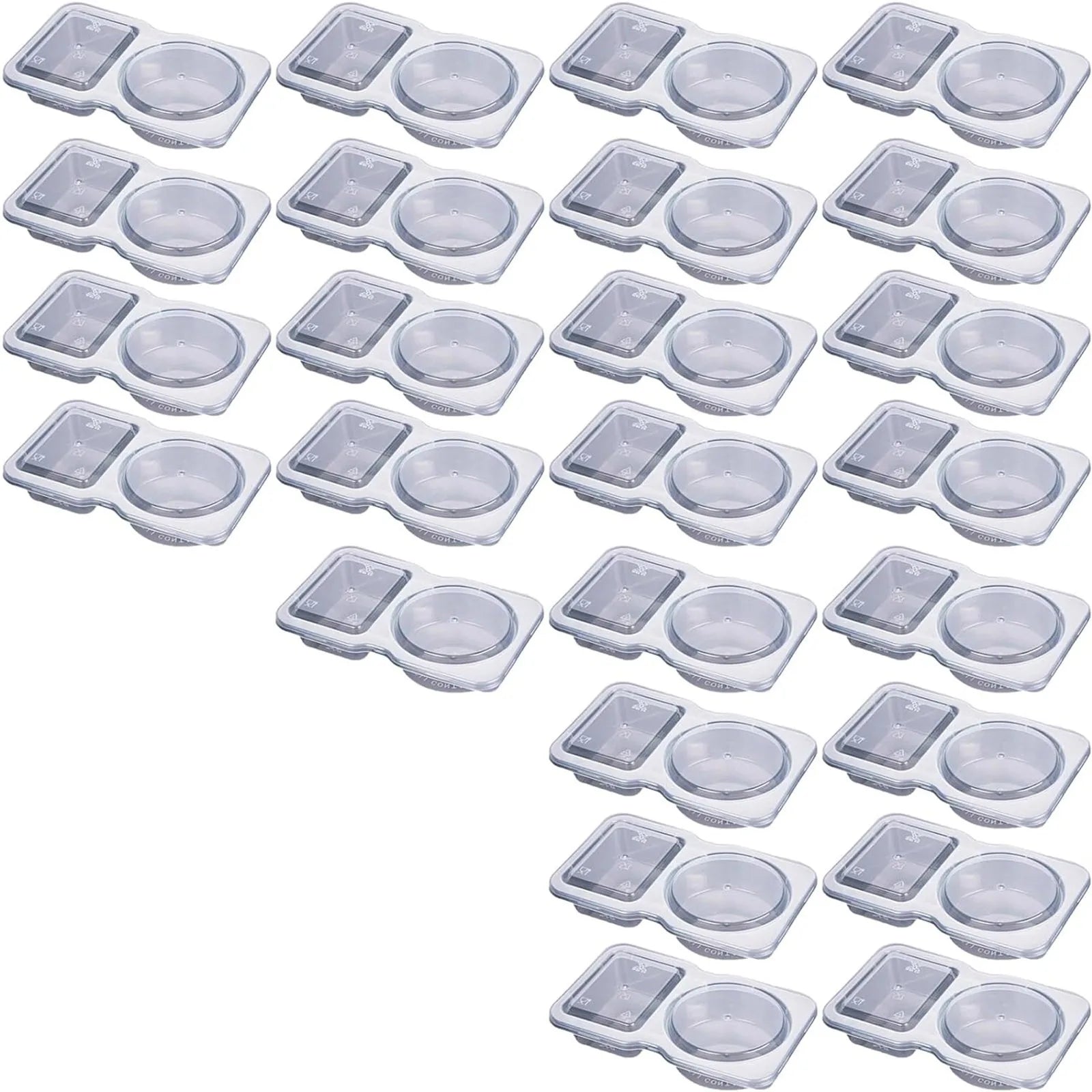 5/15/25/35 Pcs Double Compartment Seasoning Container With Lid Portable Compartment Snack Container For Daily Outdoor Picnic