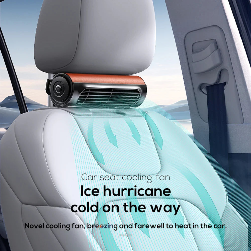 Portable Car Seat Fan USB Powered Low Noise Car Headrest Cooling Air Fan Car Seat Ventilation Fan for Front Rear Seat Passenger