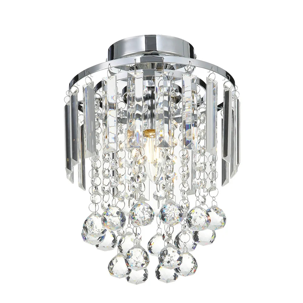 KOMORE Crystal Mount Ceiling Light 23cm /25cm / 30cm Dia for Living Room, Bedroom, Kitchen