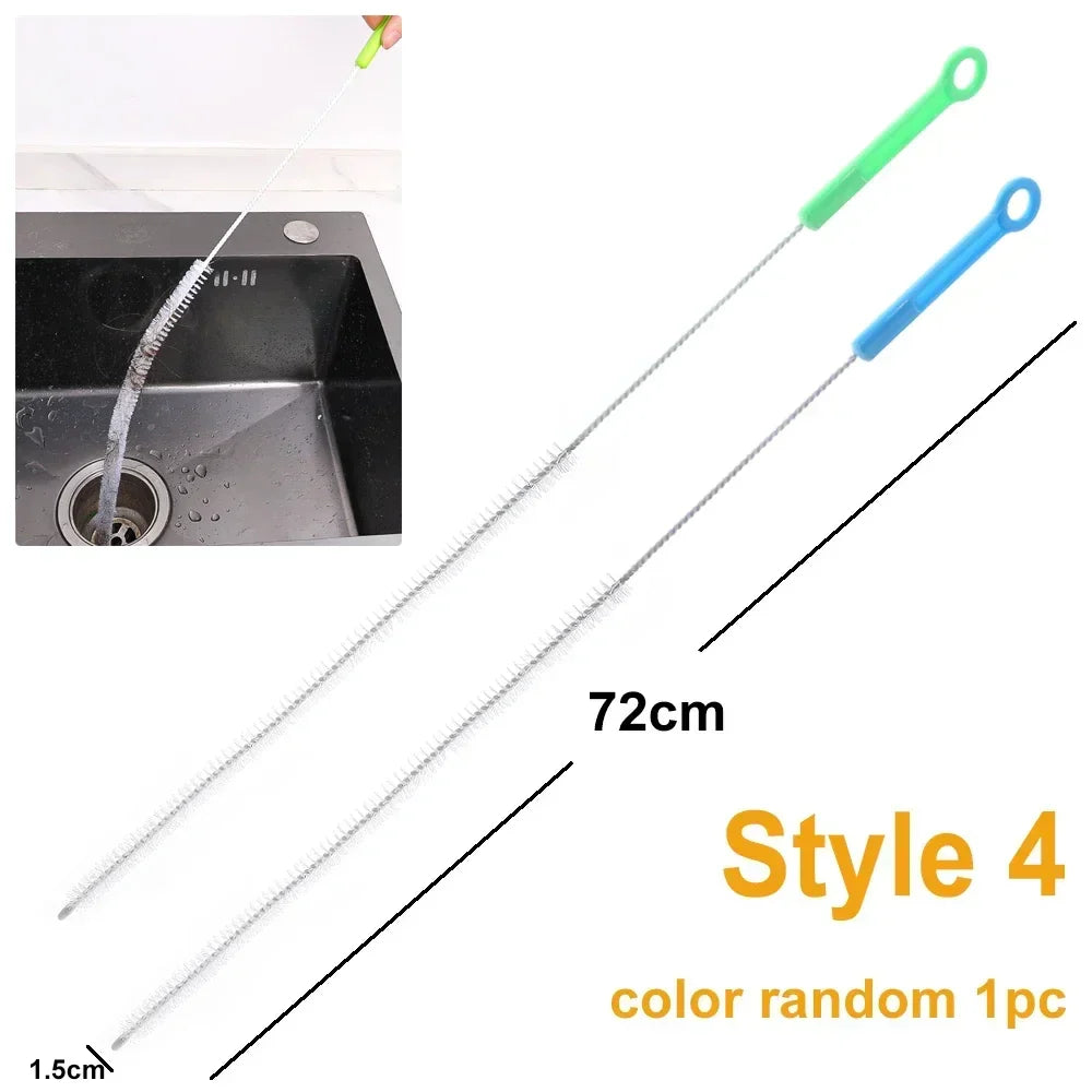 Flexible Long Pipeline Cleaning Brush Reusable Pipework Brush with Handle Dryer Vent Cleaning Kit for Bathroom Toilet Kitchen