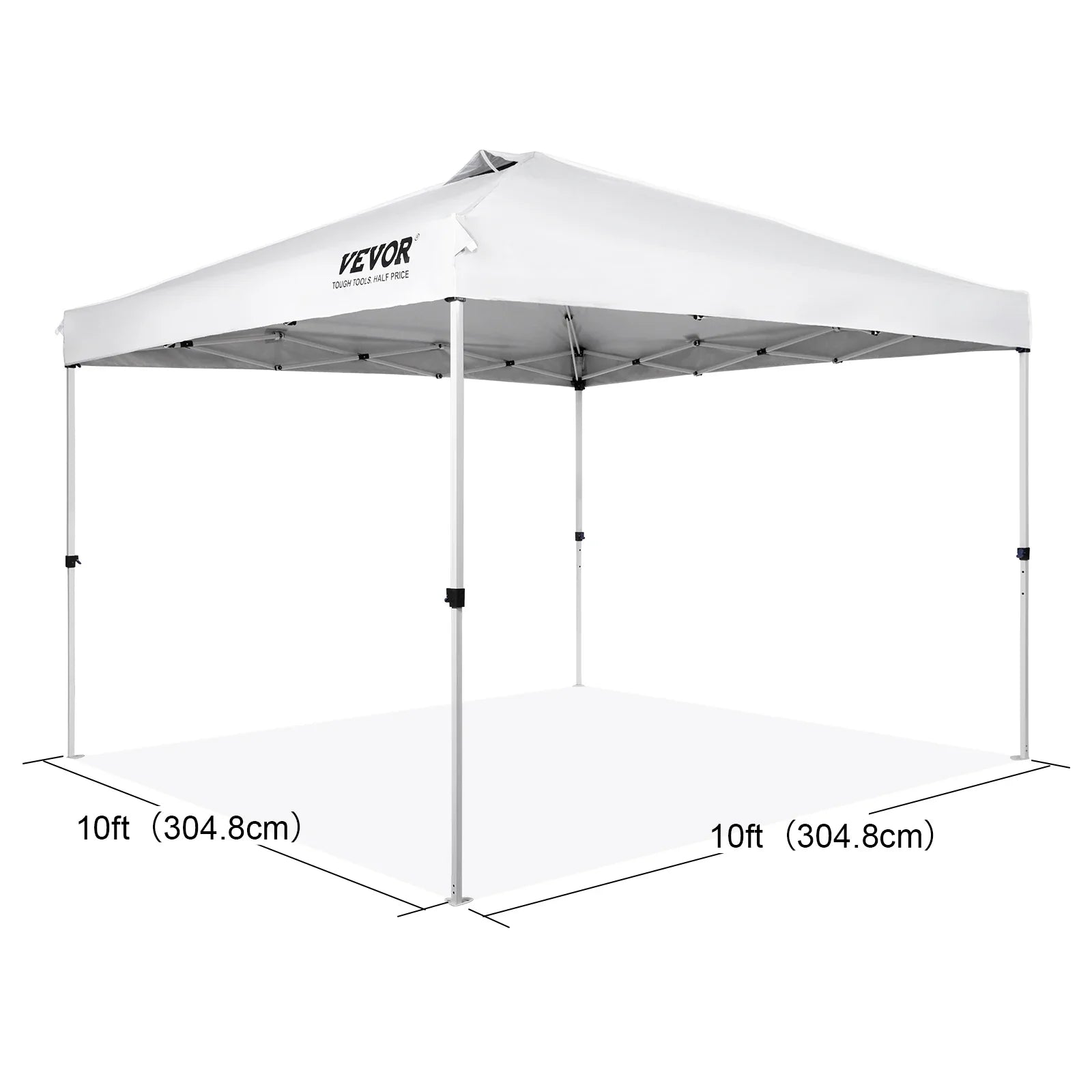 VEVOR Pop Up Canopy Tent 250D PU Silver Coated Tarp with Portable Roller Bag and 4 Sandbags Waterproof and Sun Shelter Gazebo