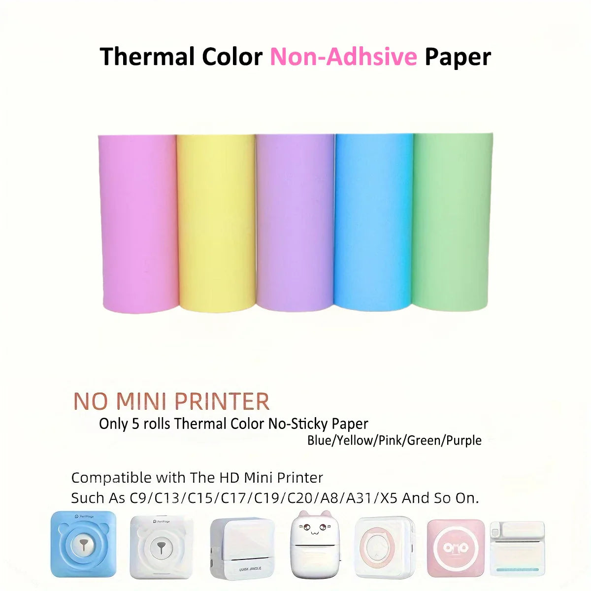 10 Rolls Thermal Paper Camera Printing White Children Camera Wood Pulp Instant Print Kids Rolling Paper Miniprinter Accessories
