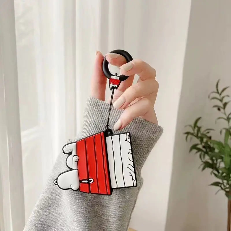 For AirPods 4 3 2 1 Pro Pro2 Earphone Case 3D Snoopy Silicone Cartoon Headphone Box With Pendant Funny Cover