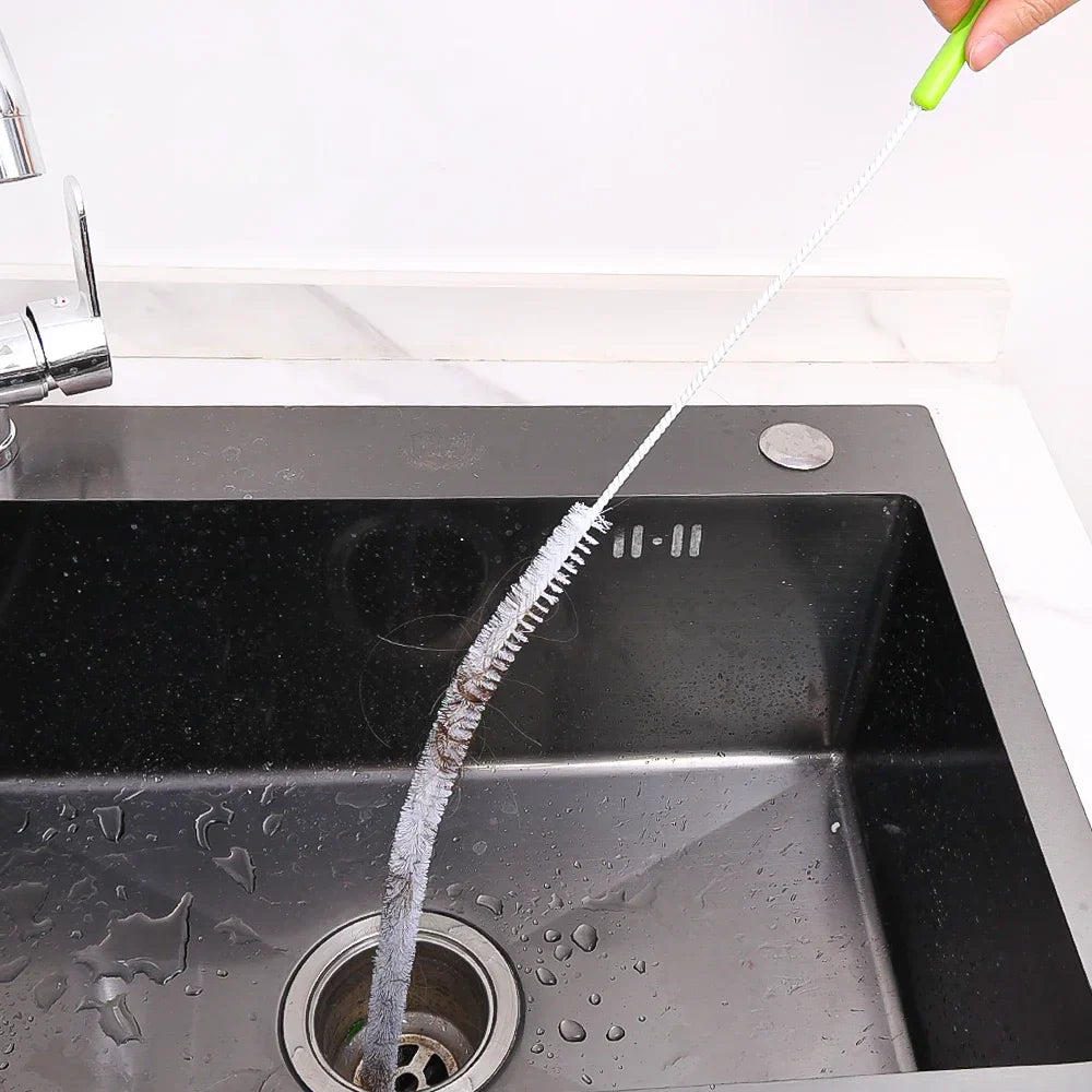 Flexible Long Pipeline Cleaning Brush Reusable Pipework Brush with Handle Dryer Vent Cleaning Kit for Bathroom Toilet Kitchen