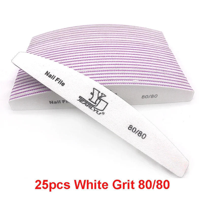 5/25Pcs/Lot Nail File Mix Color 80/100/150/180/240 Grit Professional Sandpaper Cuticle Remover Buffer Files Manicure Tool Set