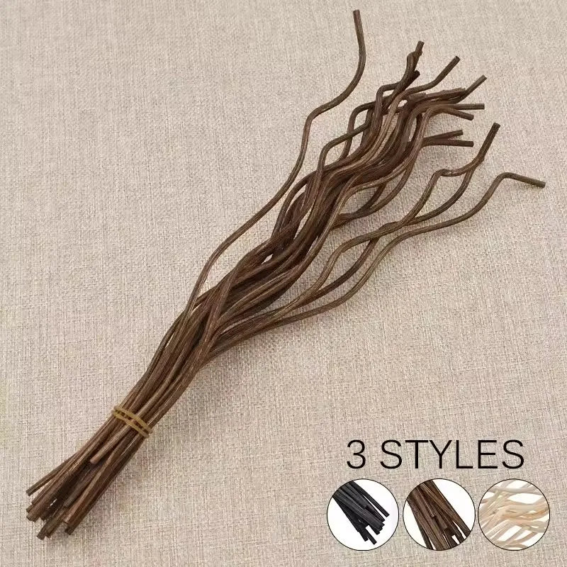 20Pcs Long Wavy Rattan Reed Diffuser Sticks Fragrance Diffuser Replacement Refill Air Freshener Home Fragrance Accessory
