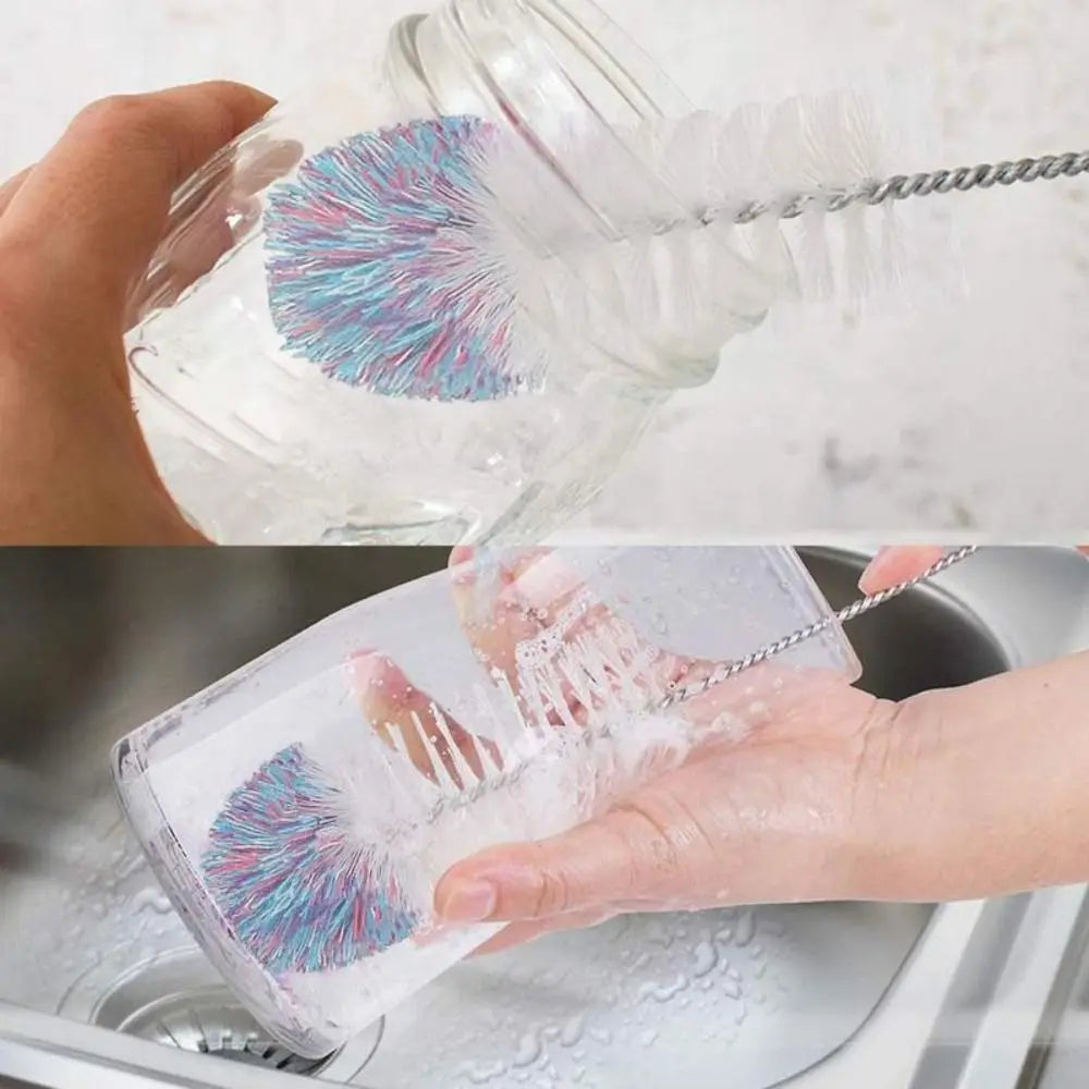 Soda Stream Bottle Brush With Beechwood Handle Glassware Jars Cleaner Kitchen Cleaning Tool Drink Wineglass Cup Cleaning Brush