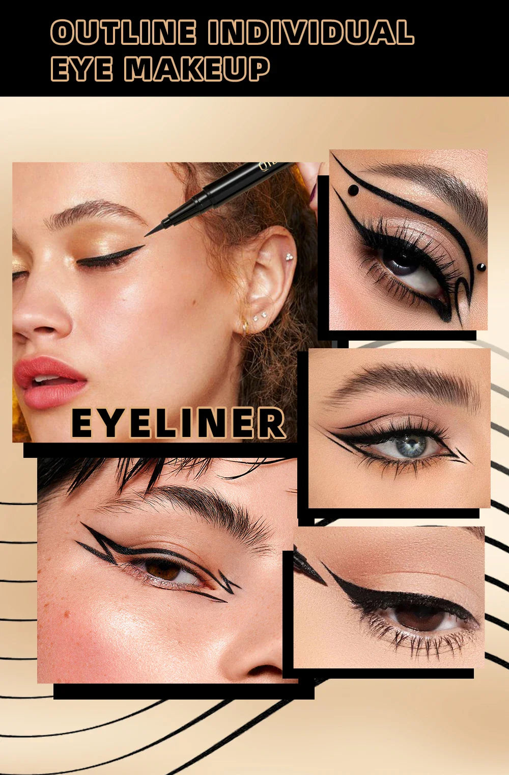 Long Lasting Black Liquid Eyeliner Waterproof Eye Liner Pencil Quick Drying Not Bloom Natural Eyeliner Liquid Pen Cosmetic Tools